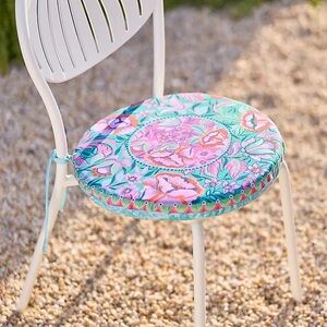 Anthropology Colorful Floral Bistro Chair Cushion